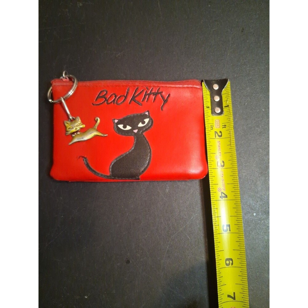 Bad Kitty Cat Red Coin Purse Credit Cards ID Sleeve Made In China, Charm TAIWAN - Picture 11 of 11